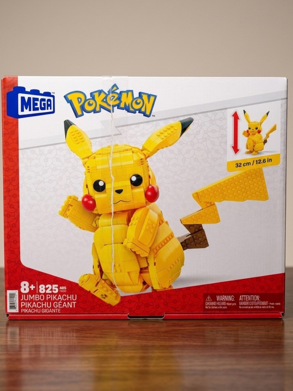 MEGA Pokémon Building Set Jumbo Pikachu Yellow 12.6" Open Box